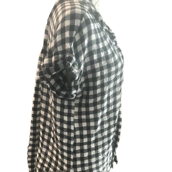 Jane  and Delancey size large short sleeve checkered top - Picture 11 of 12